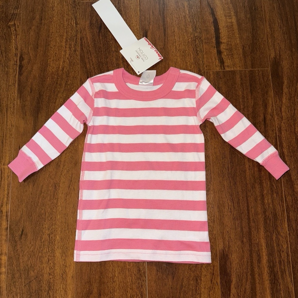 NWT Hanna Andersson Organic Cotton Pink Stripe Pajama Top 12-18M